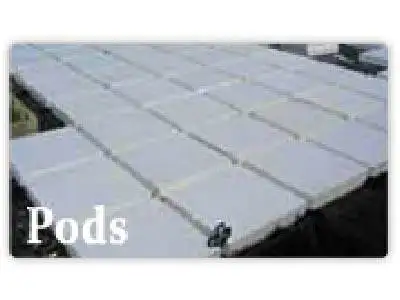 eps foam pods in rows